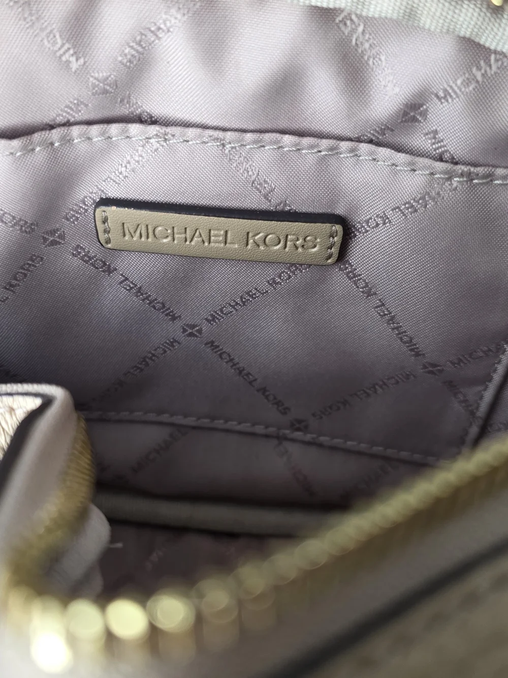 Michael Kors Jet Set Pebbled Leather Crossbody Bag in Camel